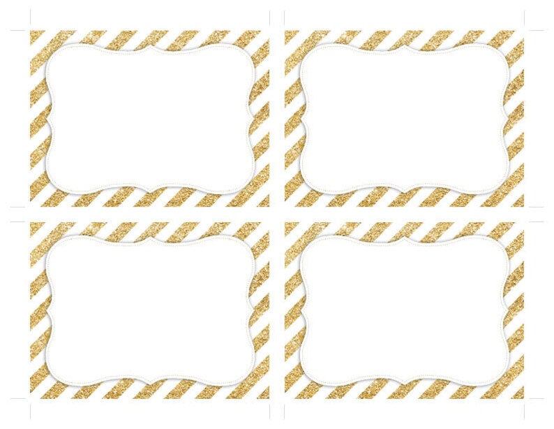 Instant Download Gold Glitter Blank Template DIY Editable PDF | Etsy