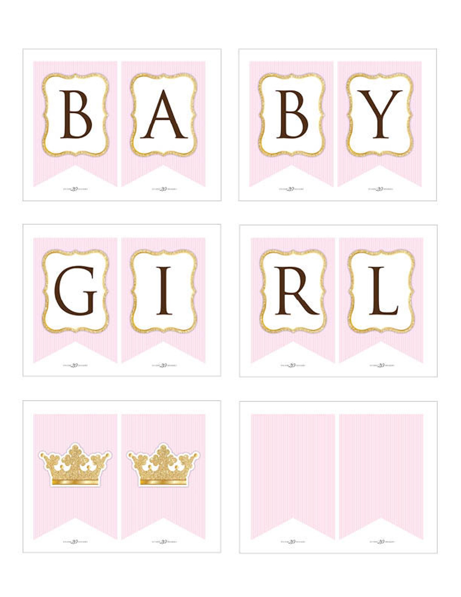 Instant Download Pink Princess Baby Shower Banner Girl - Etsy