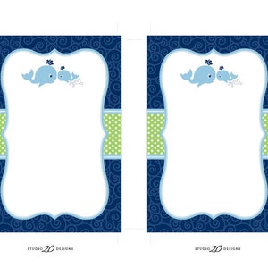 Whale Baby Shower Invitations Editable Pdf, DIY 4x6 Printable Blue ...