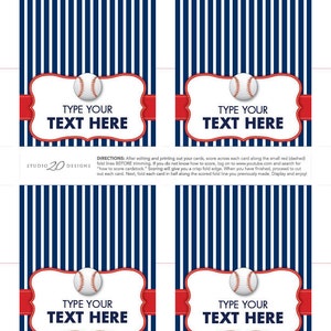 Instant Download Baseball Food Labels, DIY Editable Food Labels, Blue ...