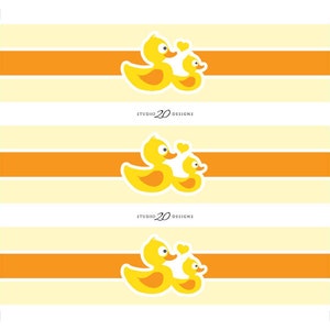 Instant Download Rubber Duckie Water Bottle Labels, Printable Duck Baby ...