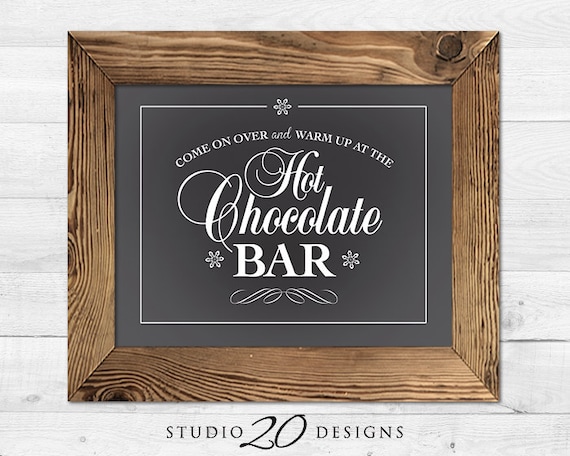 Instant Download 8x10 Hot Chocolate Bar Sign Printable | Etsy