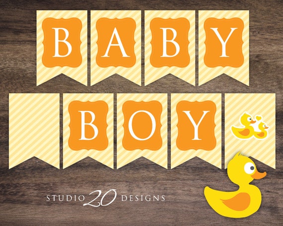Instant Download Duck Baby Shower Banner Rubber Duckie | Etsy