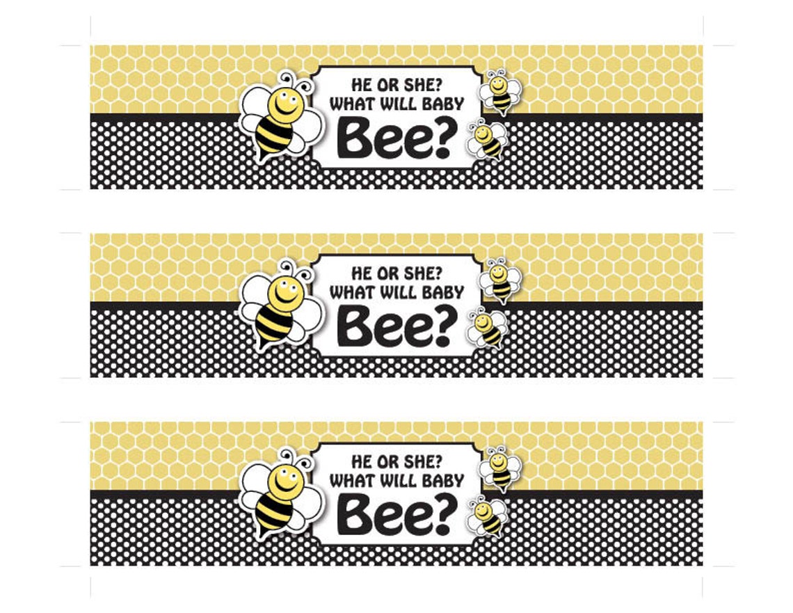 Instant Download Bee Water Bottle Labels Printable Baby Etsy