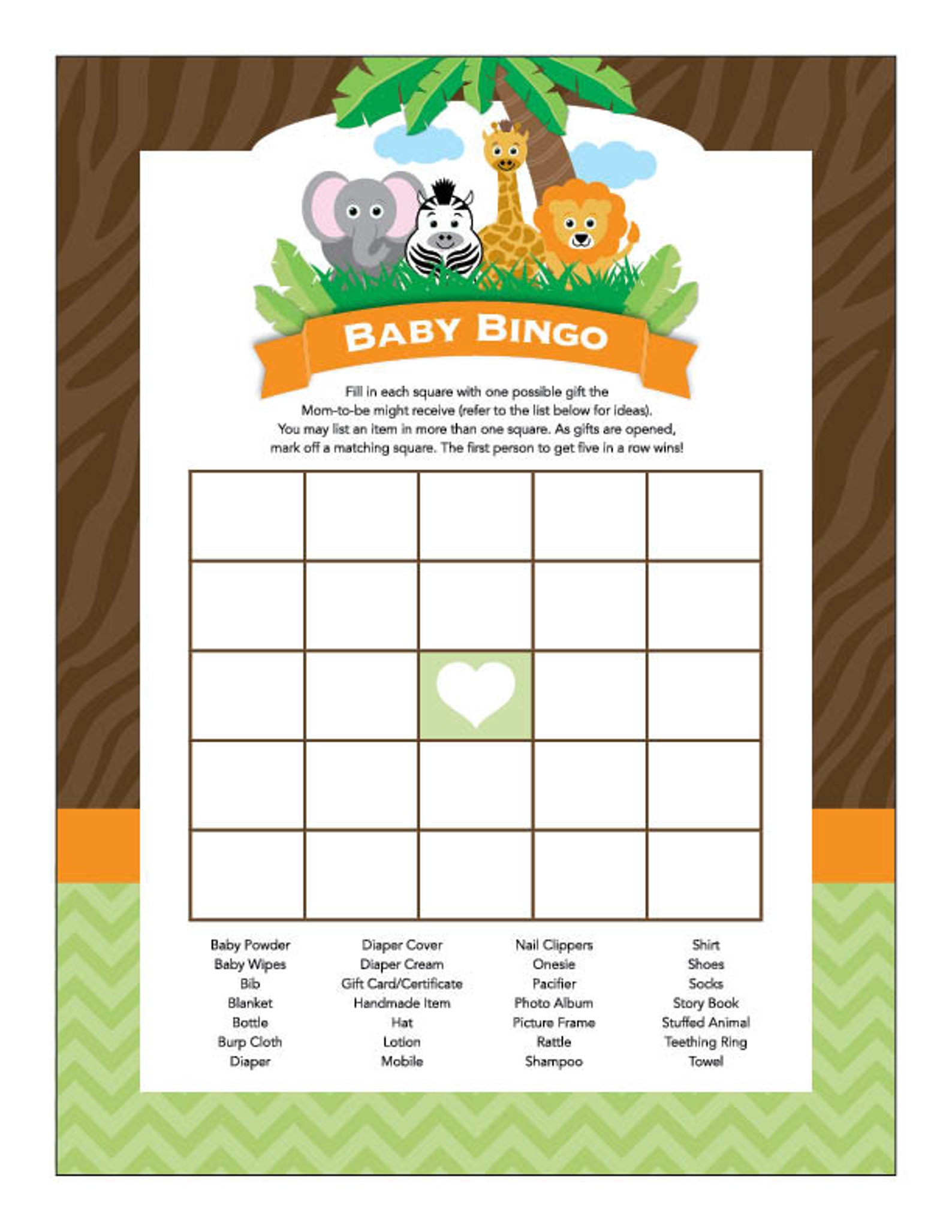 Instant Download Safari Bingo Game Printable Jungle Bingo - Etsy