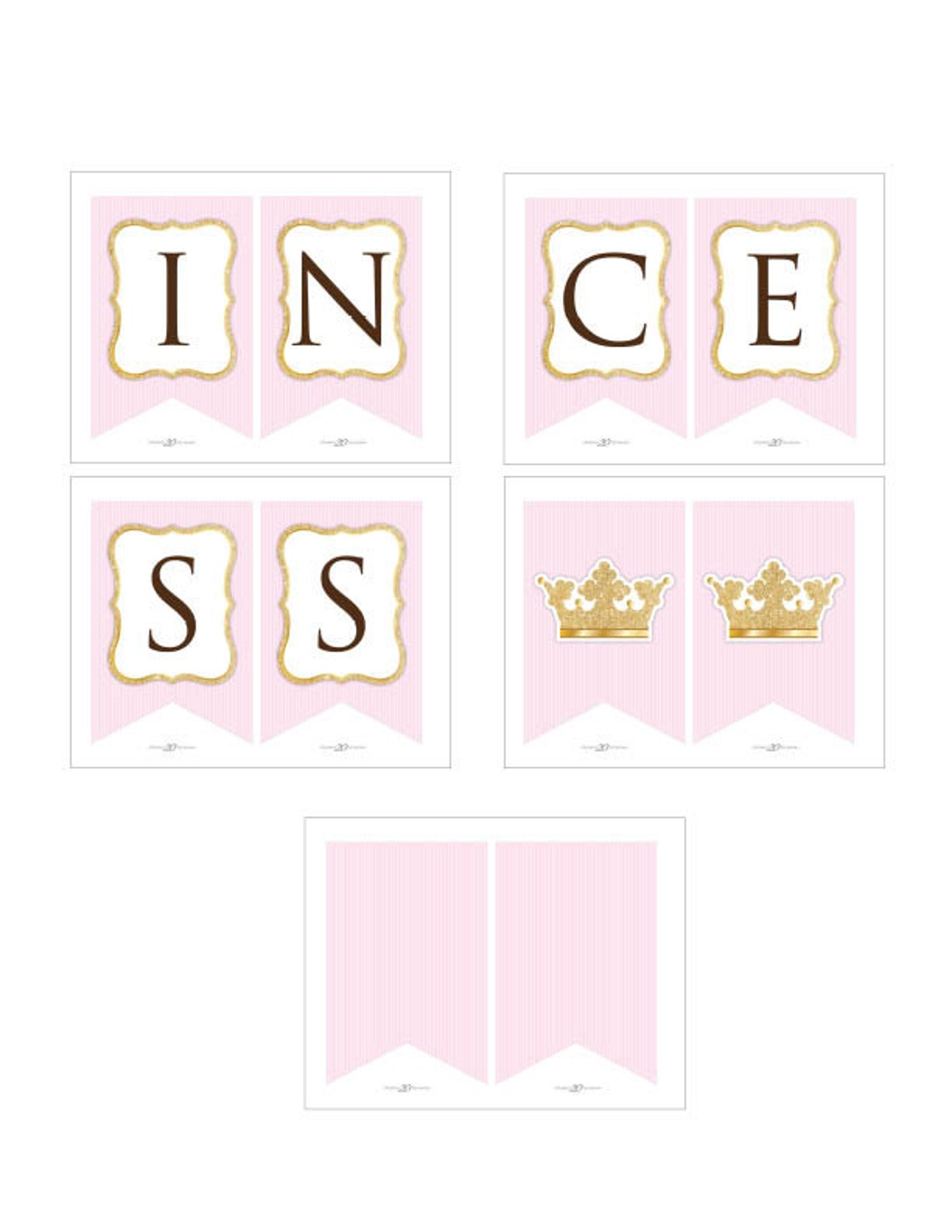 Instant Download Pink Princess Baby Shower Banner Glitter | Etsy