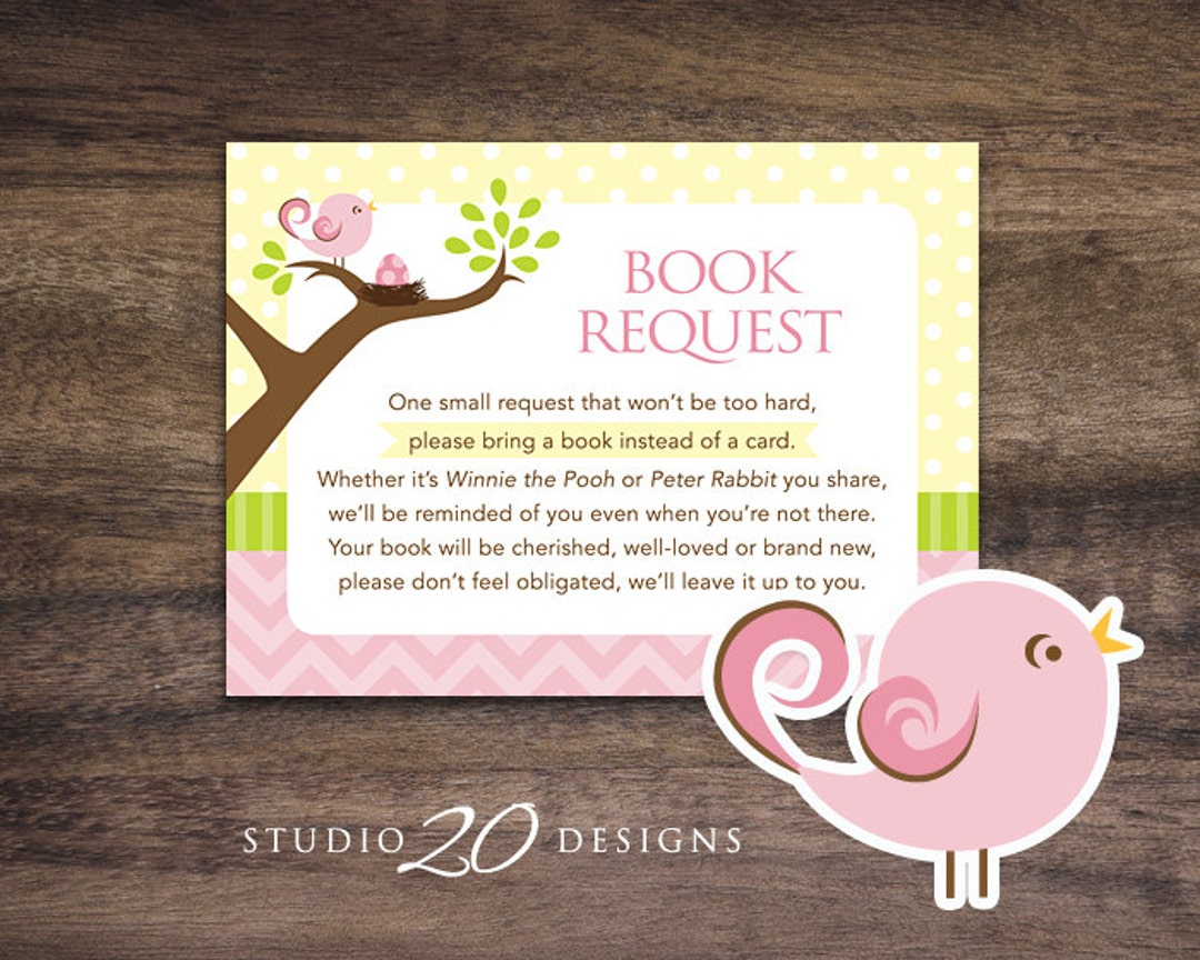 Instant Download Yellow Bird Book Request Yellow Pink Bird Etsy