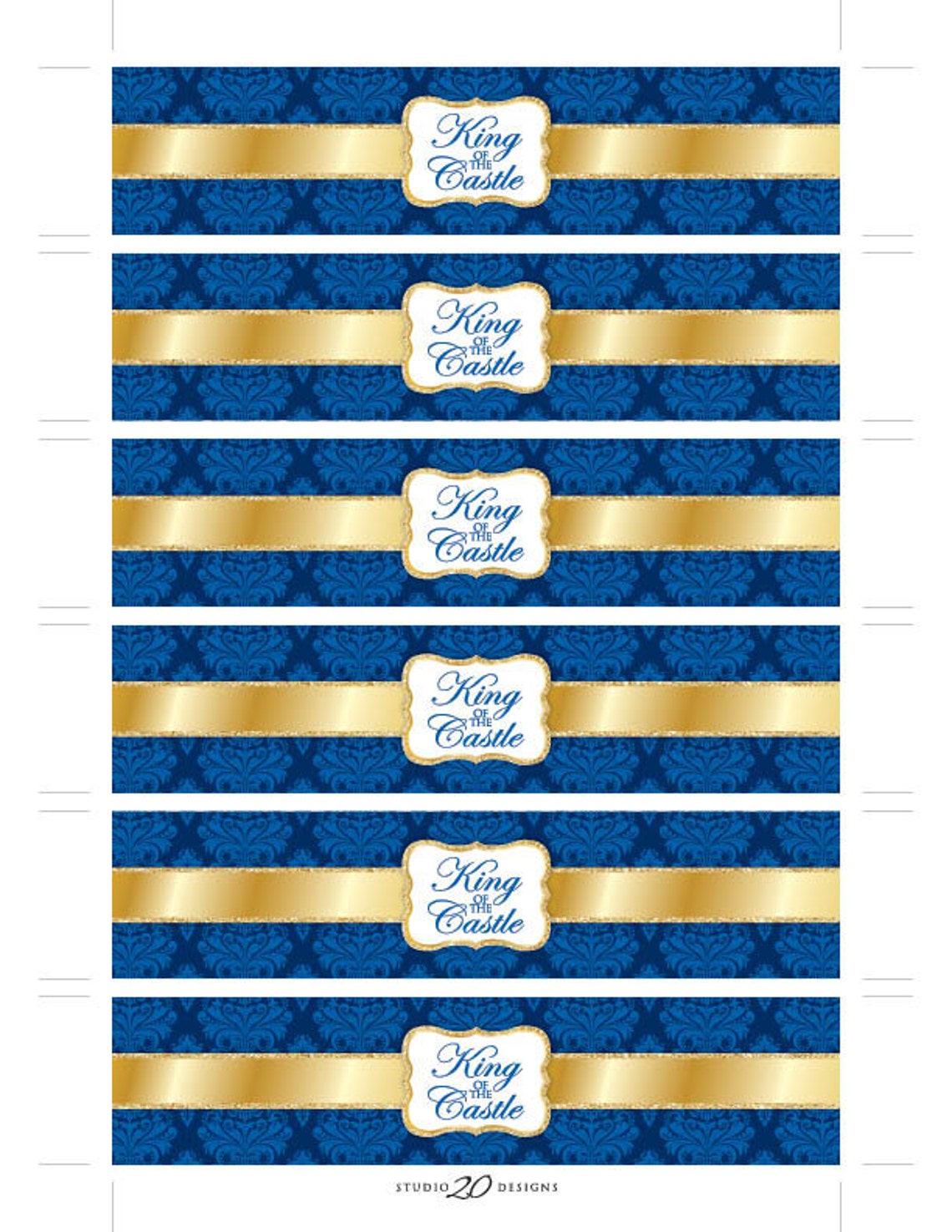 Instant Download Royal Blue Prince Napkin Rings Prince Baby Etsy