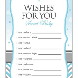 Instant Download Snowflake Baby Shower Games Pack, Blue Grey Chevron Winter Baby Games, Baby Boy Winter Wonderland Baby Shower Game Pack 76A image 5