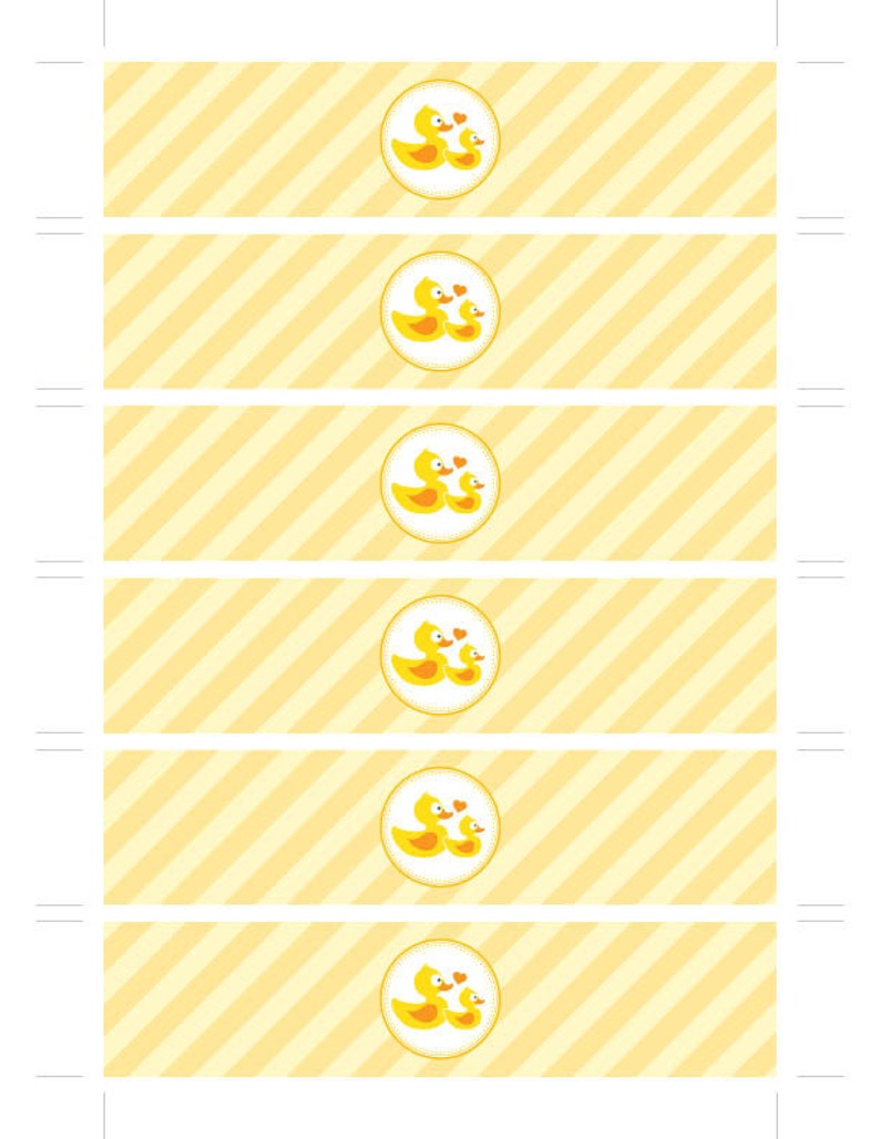 Instant Download Rubber Duck Napkin Rings Printable Rubber Duckie Baby Shower Decor Gender Neutral Duck Birthday Napkin Rings