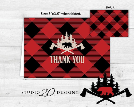 Template Lumberjack Baby Feet Printable Thank You Notes Baby Shower Template Lumberjack Baby Feet Printable Thank You Notes Baby Shower