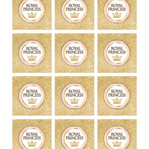 Instant Download Royal Princess Cupcake Toppers, Printable 2" Pink Princess Baby Shower Cupcake ...