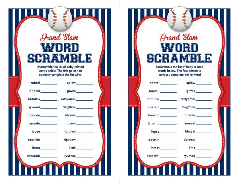 Instant Download Baseball Baby Word Scramble Game Printable Etsy Instant download baseball baby word scramble game printable etsy