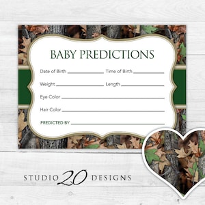 Instant Download Camo Prediction for Baby Cards, Printable Baby Boy ...