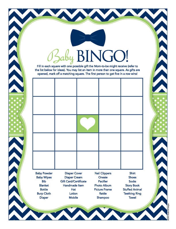 Instant Download Bow Tie Baby Shower Games Pack Printable - Etsy
