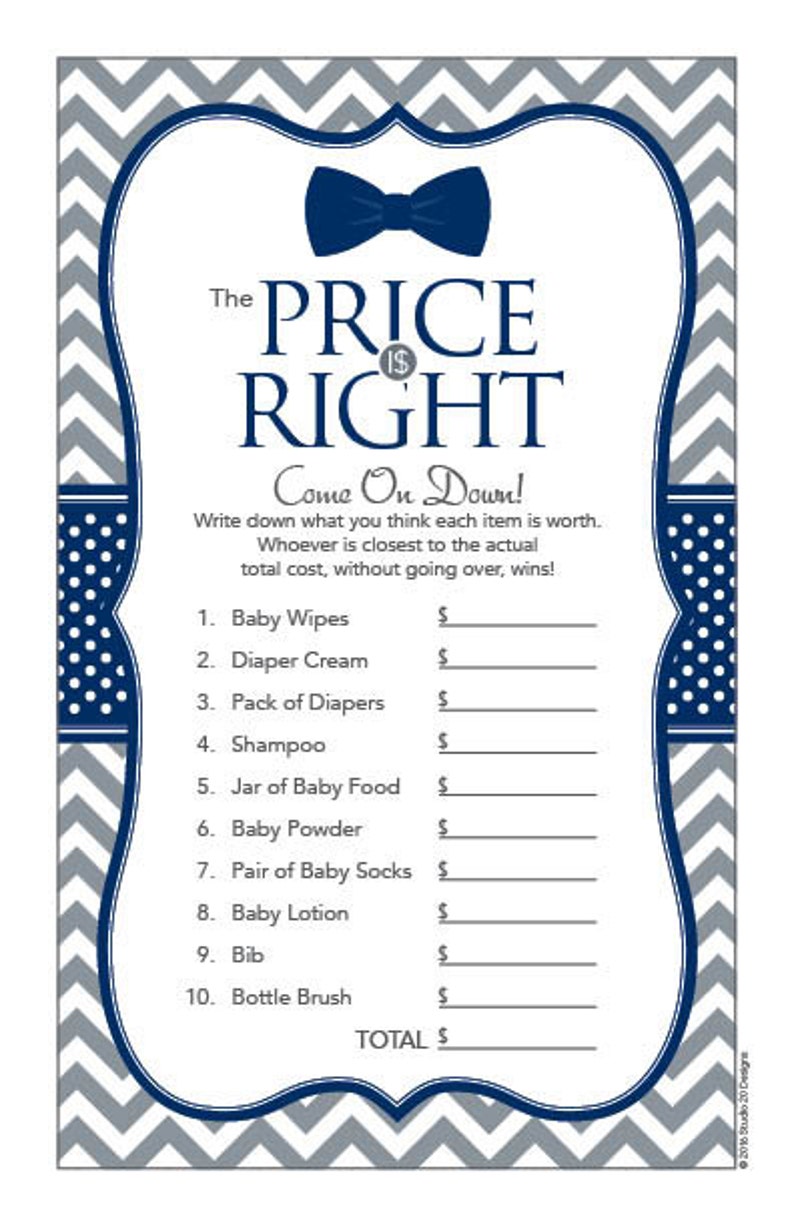 Instant Download Bow Tie Baby Shower Games Pack Printable - Etsy