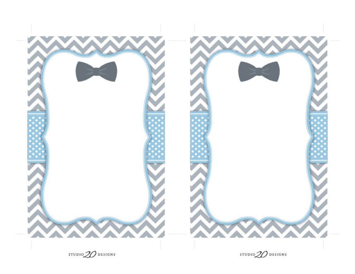 Instant Download 4x6 Bow Tie Baby Shower Invitations Editable | Etsy