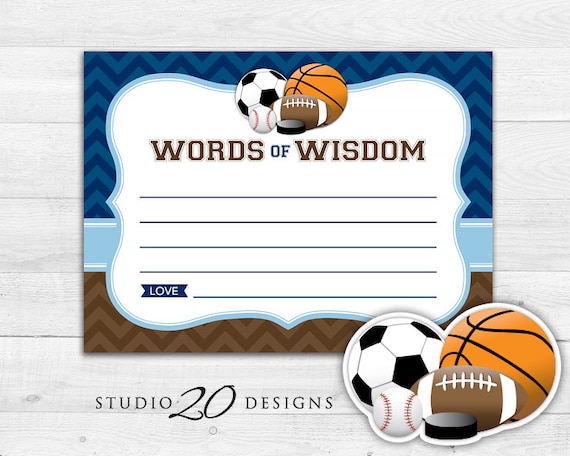 Instant Download Sports Advice Cards Printable Soccer | Etsy