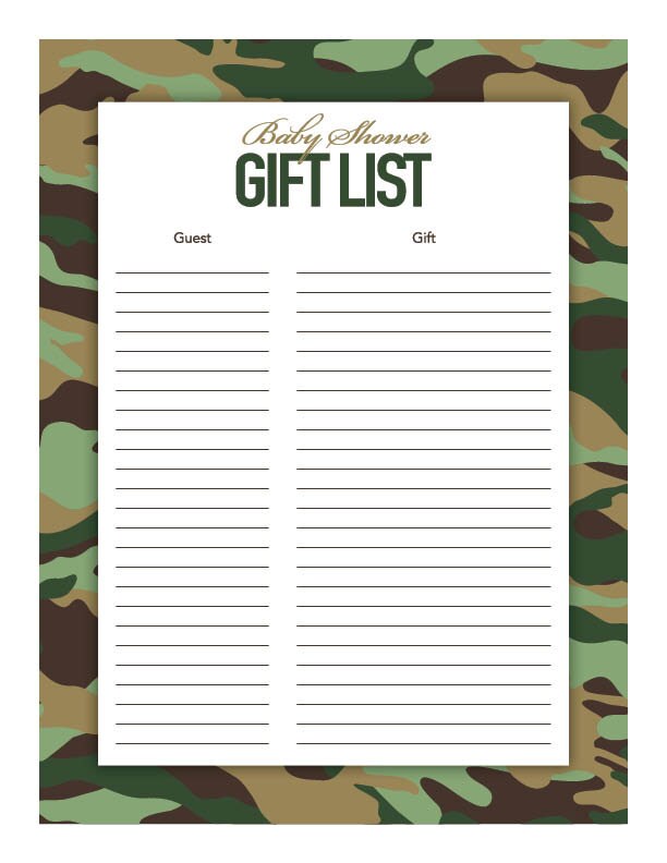 Instant Download Green Camo Baby Shower Games Printable | Etsy