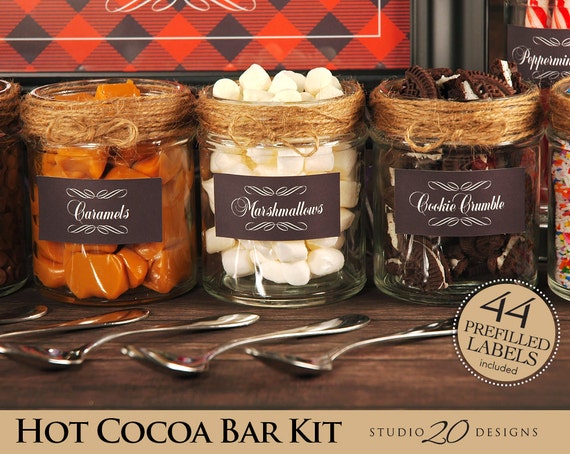 WhatSign Hot Cocoa Bar Kit Sign with Stand Hot Chocolate Bar