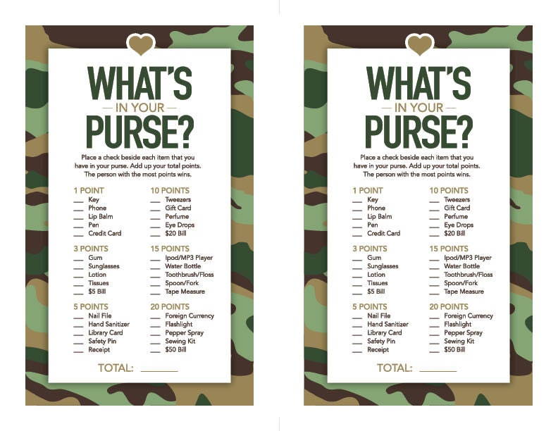 Instant Download Green Camo Baby Shower Games Printable - Etsy
