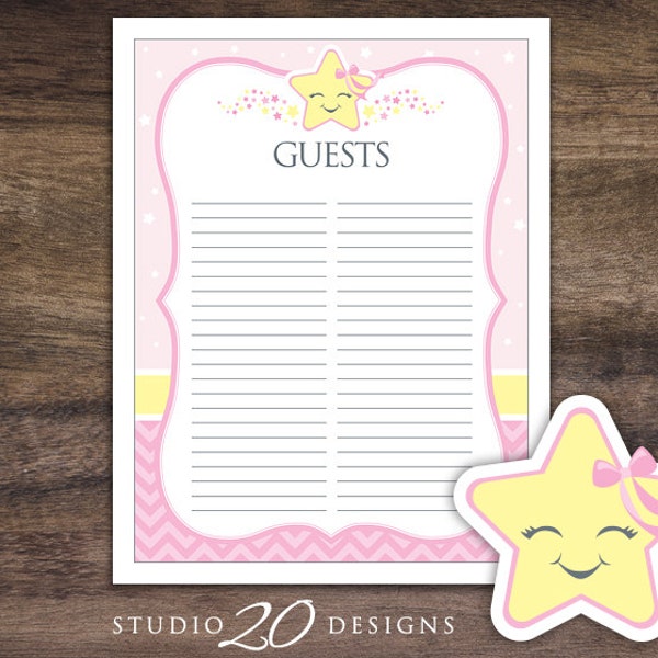 Twinkle Twinkle Little Star Baby Shower Sign in Sheet - Etsy