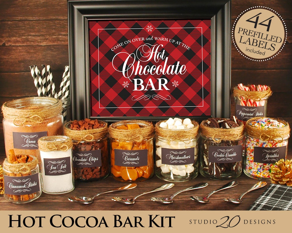 Hot Cocoa Bar Kit Hot Cocoa Bar Banner Christmas Hot Chocolate Bar Supplies