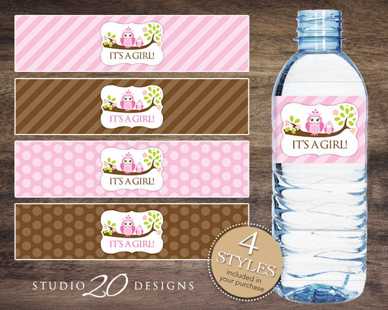 Download Free Baby Shower Labels - Water Bottle Labels Pink and Grey Girl Baby Shower Decor, Browse through our collection of free baby shower card templates.