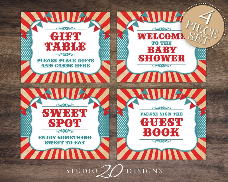 Instant Download Vintage Big Top Circus Baby Shower Signs Etsy Instant Download Vintage Big Top Circus Baby Shower Signs Etsy