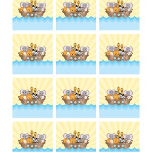 Instant Download 2" Noah's Ark Cupcake Toppers, Noahs Ark Baby Shower ...
