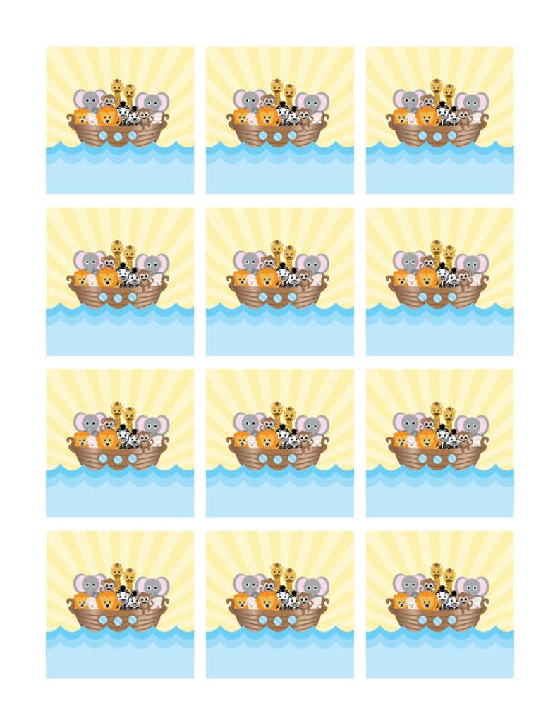Instant Download 2 Noah's Ark Cupcake Toppers Noahs - Etsy