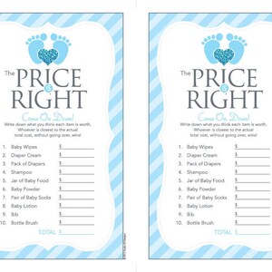 Instant Download Footprint Baby Shower Games Pack, Printable Blue Grey ...