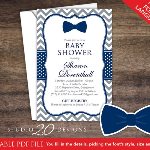 Instant Download Bow Tie Baby Shower Games Pack Printable - Etsy