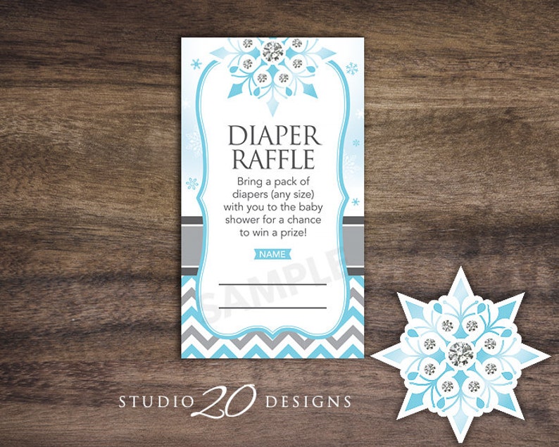 Instant Download Snowflake Baby Shower Games Pack, Blue Grey Chevron Winter Baby Games, Baby Boy Winter Wonderland Baby Shower Game Pack 76A image 4