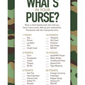 Instant Download Green Camo Baby Shower Games, Printable Camouflage ...