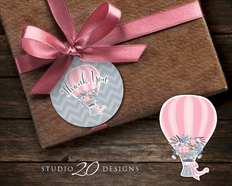 Instant Download Hot Air Balloon Thank You Tags Printable | Etsy