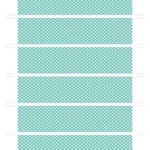 Instant Download Aqua Napkin Rings, Printable Aqua White Bow Baby Shower Napkin Wraparounds, Gender Neutral Napkin Rings 53A image 5