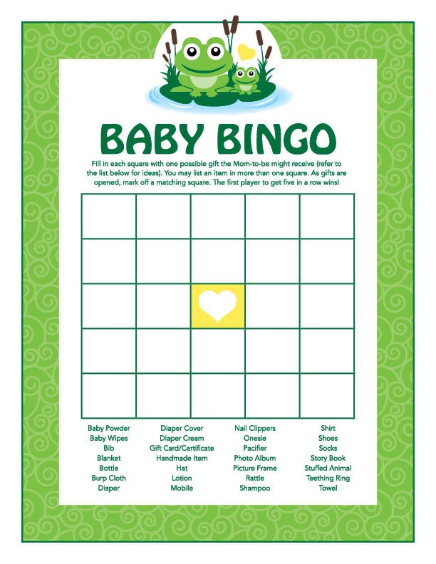 Green Yellow Baby Shower Bingo Blank Game Printable, Tropical Baby