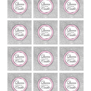Instant Download Royal Princess Cupcake Toppers, Printable 2 Silver Pink Princess Baby Shower ...