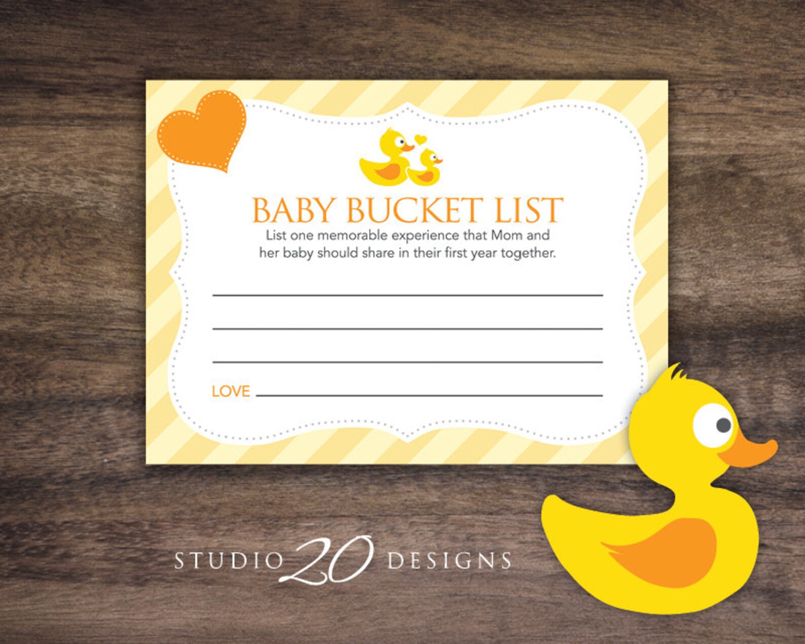 Instant Download Baby Bucket List Cards Printable Rubber Duck - Etsy