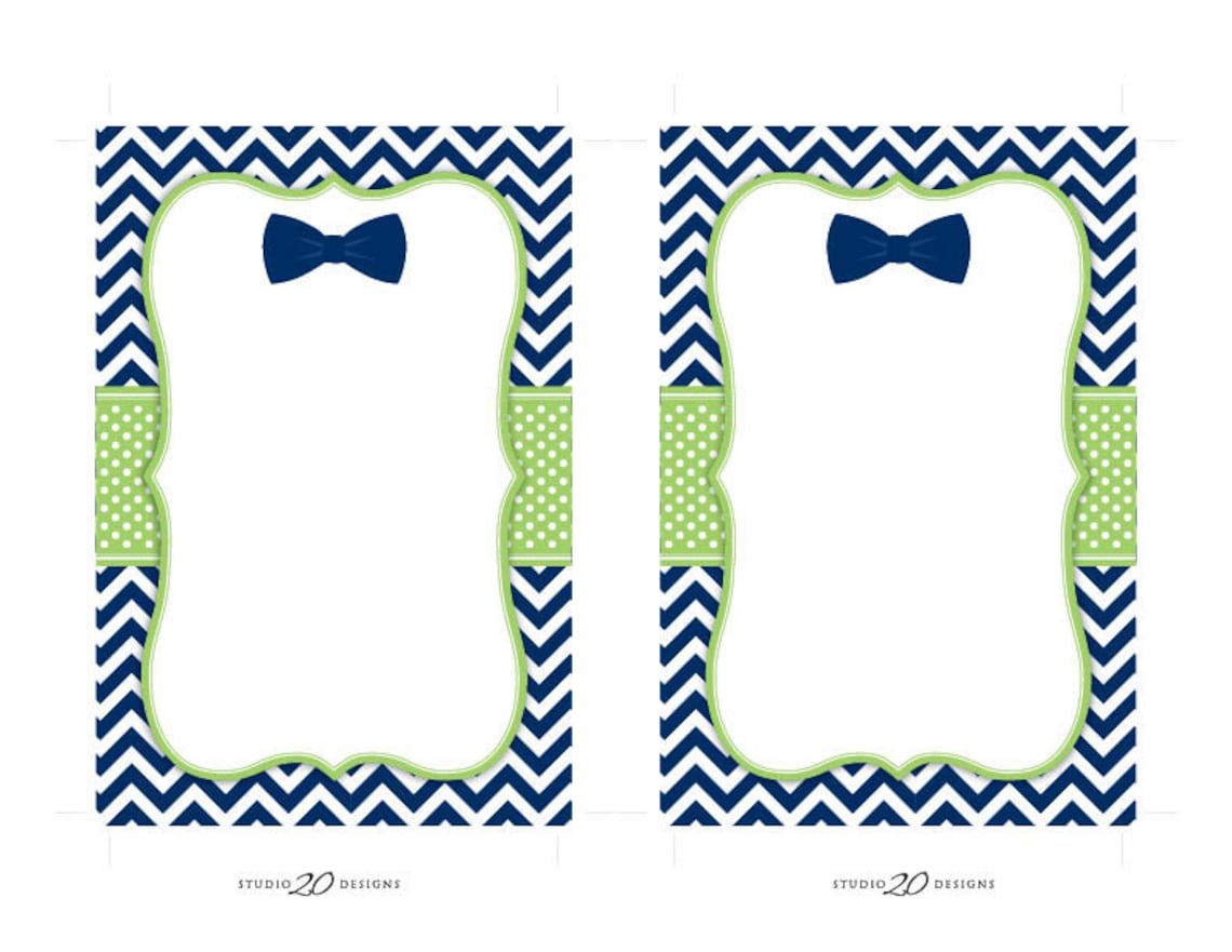 Bow Tie Baby Shower Invitations Editable Pdf DIY 4x6 | Etsy