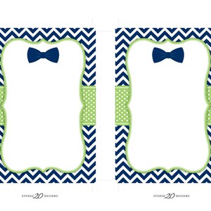 Bow Tie Baby Shower Invitations Editable Pdf, DIY 4x6 Printable Green ...