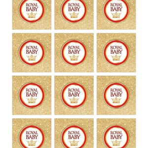 Instant Download Red Royal Prince and Princess Cupcake Toppers, Printable Baby Shower Cupcake ...