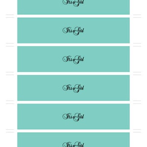 Instant Download Aqua Napkin Rings, Printable Aqua White Bow Baby Shower Napkin Wraparounds, Gender Neutral Napkin Rings 53A image 4