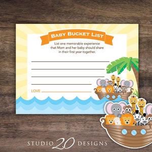 Instant Download Baby Bucket List Cards, Printable Noah's Ark First ...