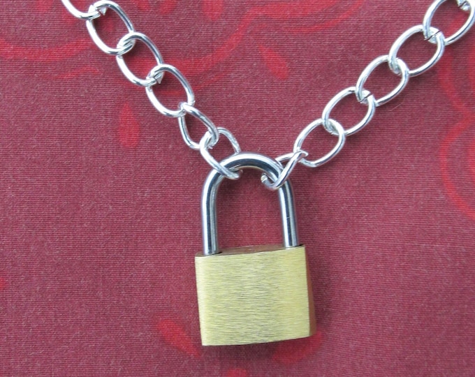 Punk Padlock Necklace Etsy