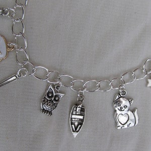 The Victorian Poem by Edgar Lear, The Owl and the Pussycat Charms Bracelet image 2