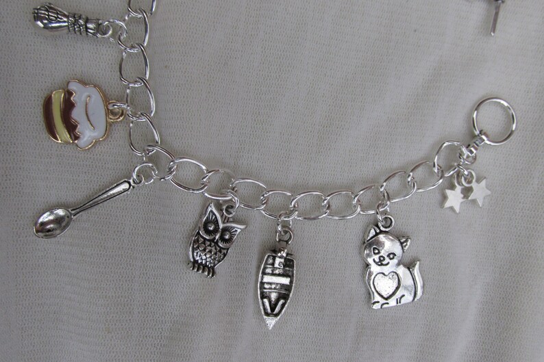 The Victorian Poem by Edgar Lear, The Owl and the Pussycat Charms Bracelet image 2