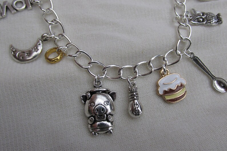 The Victorian Poem by Edgar Lear, The Owl and the Pussycat Charms Bracelet image 3