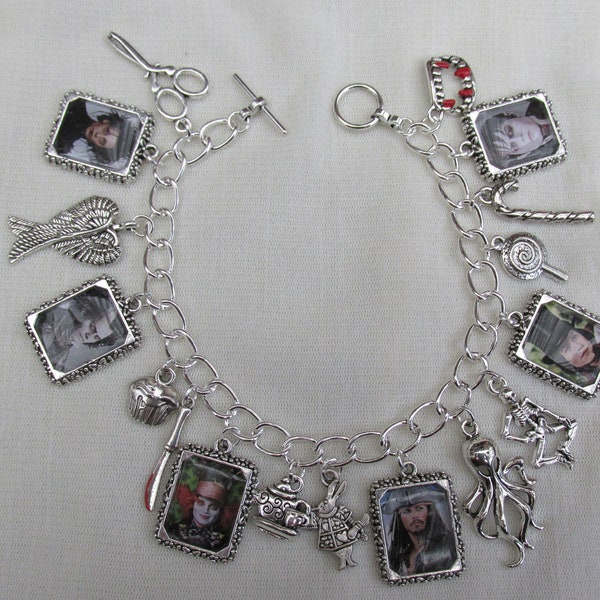 Pulsera con abalorios de fotos de películas de Johnny Depp